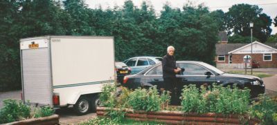 Howard Williams with car and trailer