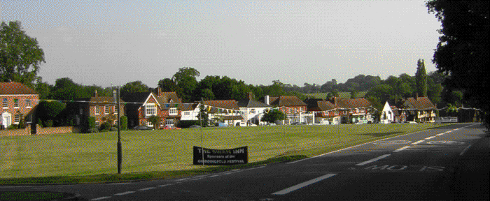 Village Green with buntings days before event