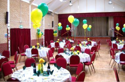 Village Hall laid out for a wedding