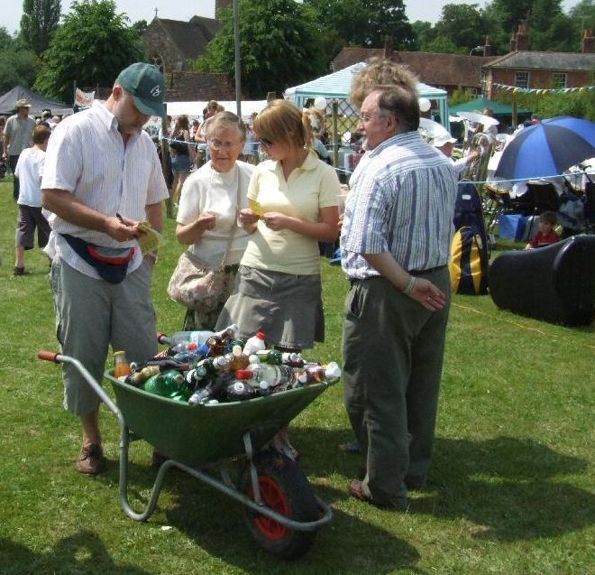 Selling raffle tickets for barrow of booze