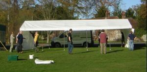 Beer Tent going up