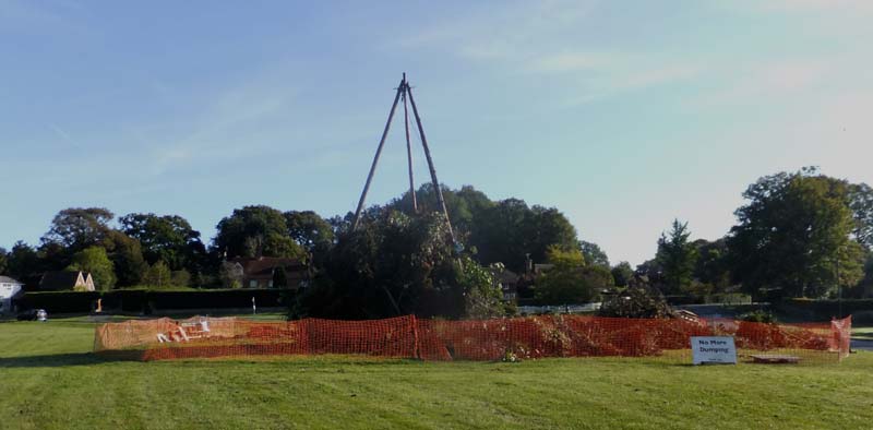 Chiddingfold Bonfier being built