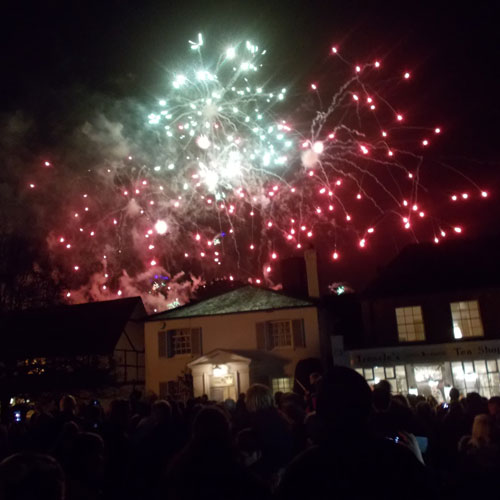 Firework over house