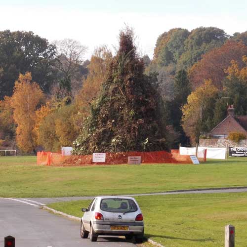 Bonfire compleate viewed from near post office