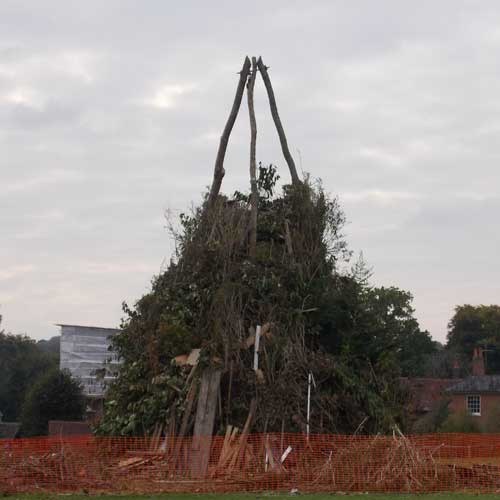 Bonfire being built