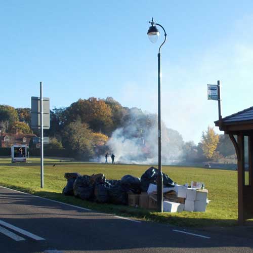 Bags of rubish awaiting collection