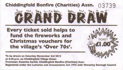 Bonfire Raffle Ticket