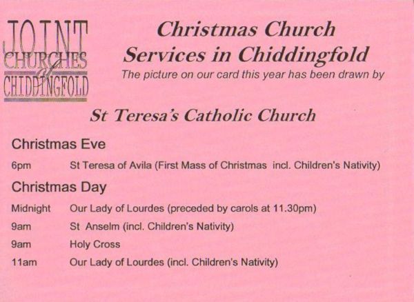 Chiddingfold Joint Churches Christmas Services St Teresas Catholic Church