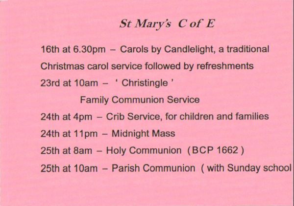 Chiddingfold Joint Churches Christmas Services St Marys C of E