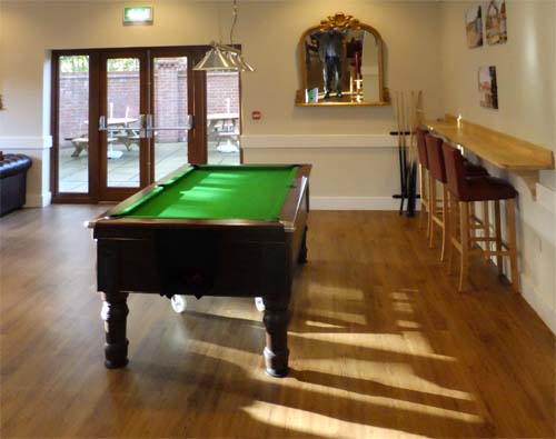 Interior of The Villagers with pool table