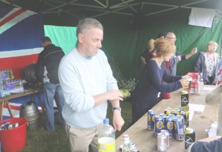 beer tent prople being served