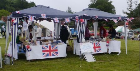 Stalls decked out with Union Jacks