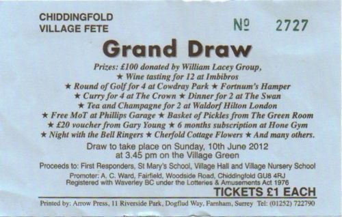 Ticket for grand draw