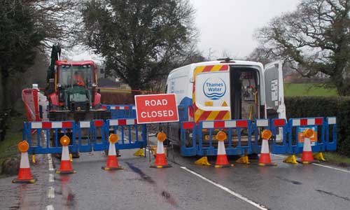 Road closed at Cherfold