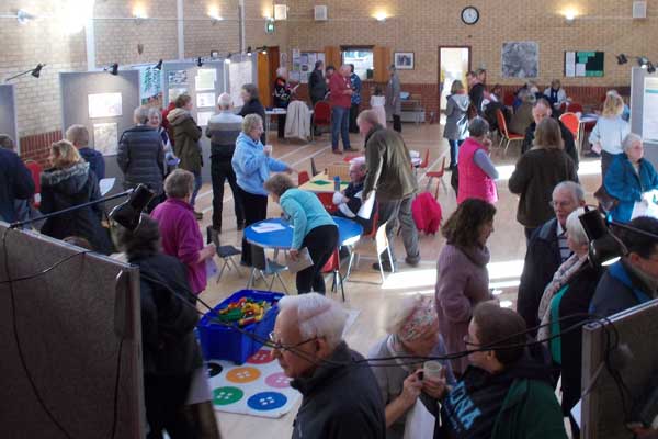 Crowd in the Village Hall