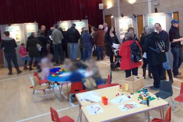 Crowd in the Village Hall