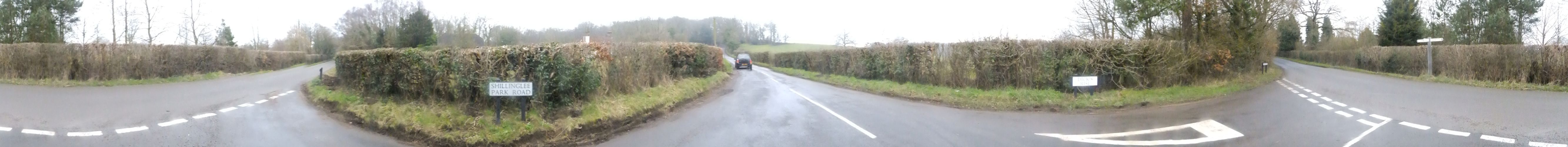 Road sign at Whites Hill reads Shillinglee Park Road