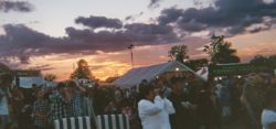 Sunset over festival