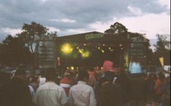 Stage with lights in the evening