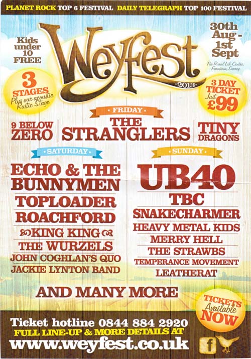 Front of Weyfest 2013 flyer