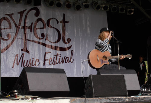 Man on stage with guitar