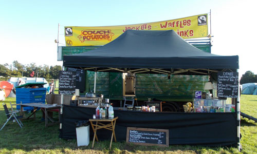 Food bar in middle of campsite