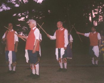 Cup hill Morris Men , ready to dance with staves