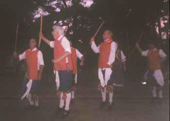 Cup hill Morris Men , dancing with staves