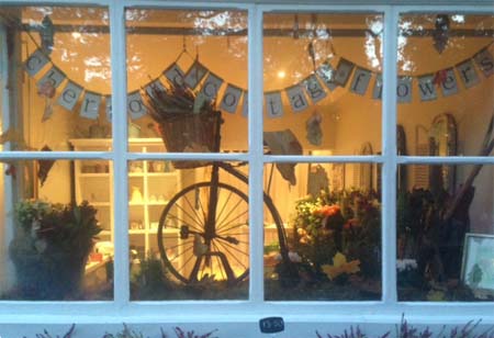 Shop Window of  'Cherfold Cottage Flowers'