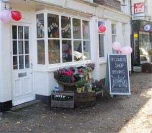 Cherfold Cottage Flowers shop on opening day